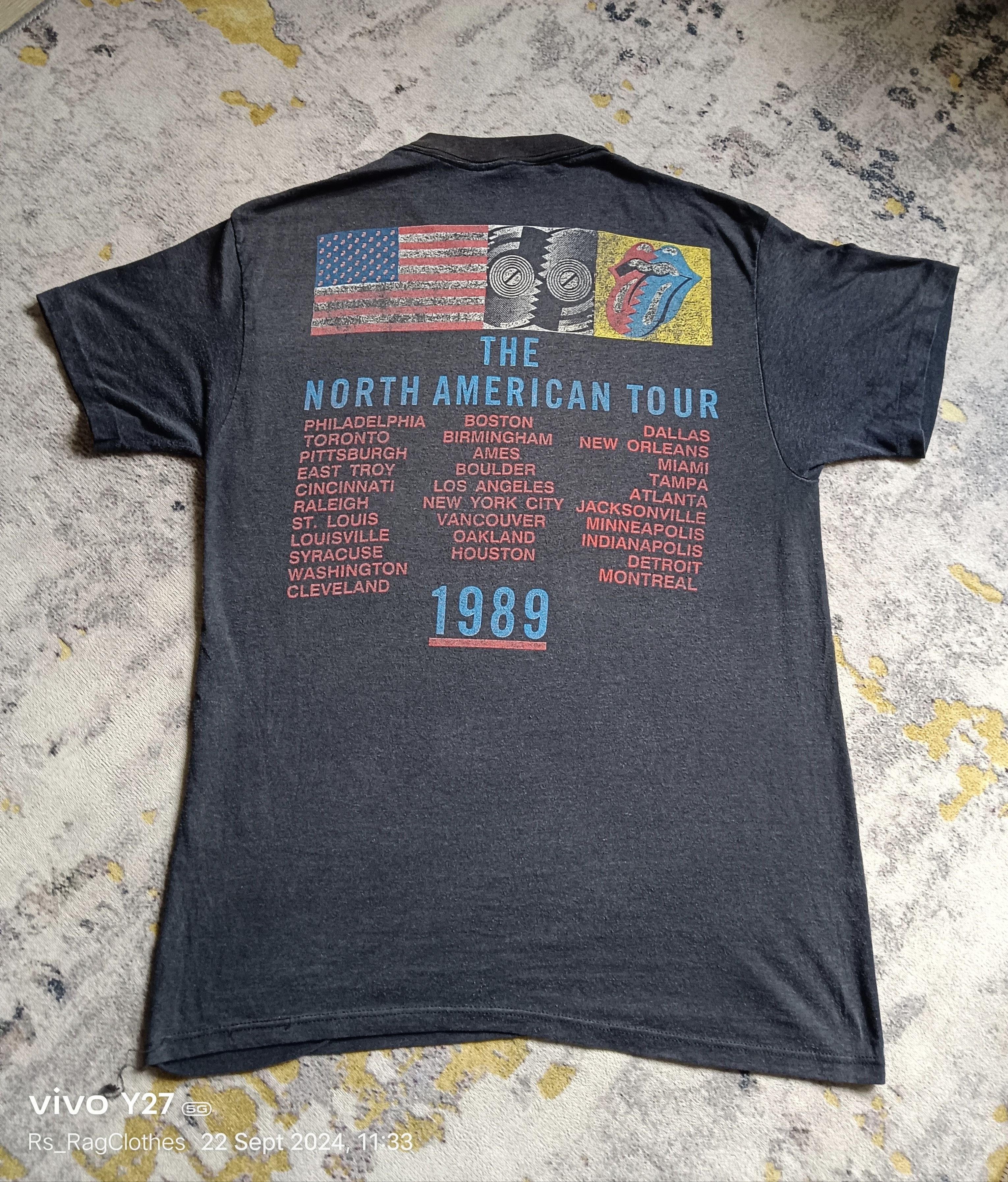 Band Tees × The Rolling Stones × Vintage VINTAGE ROLLING STONES STEEL WHEELS TOUR Size US M / EU 48-50 / 2 - 2 Thumbnail