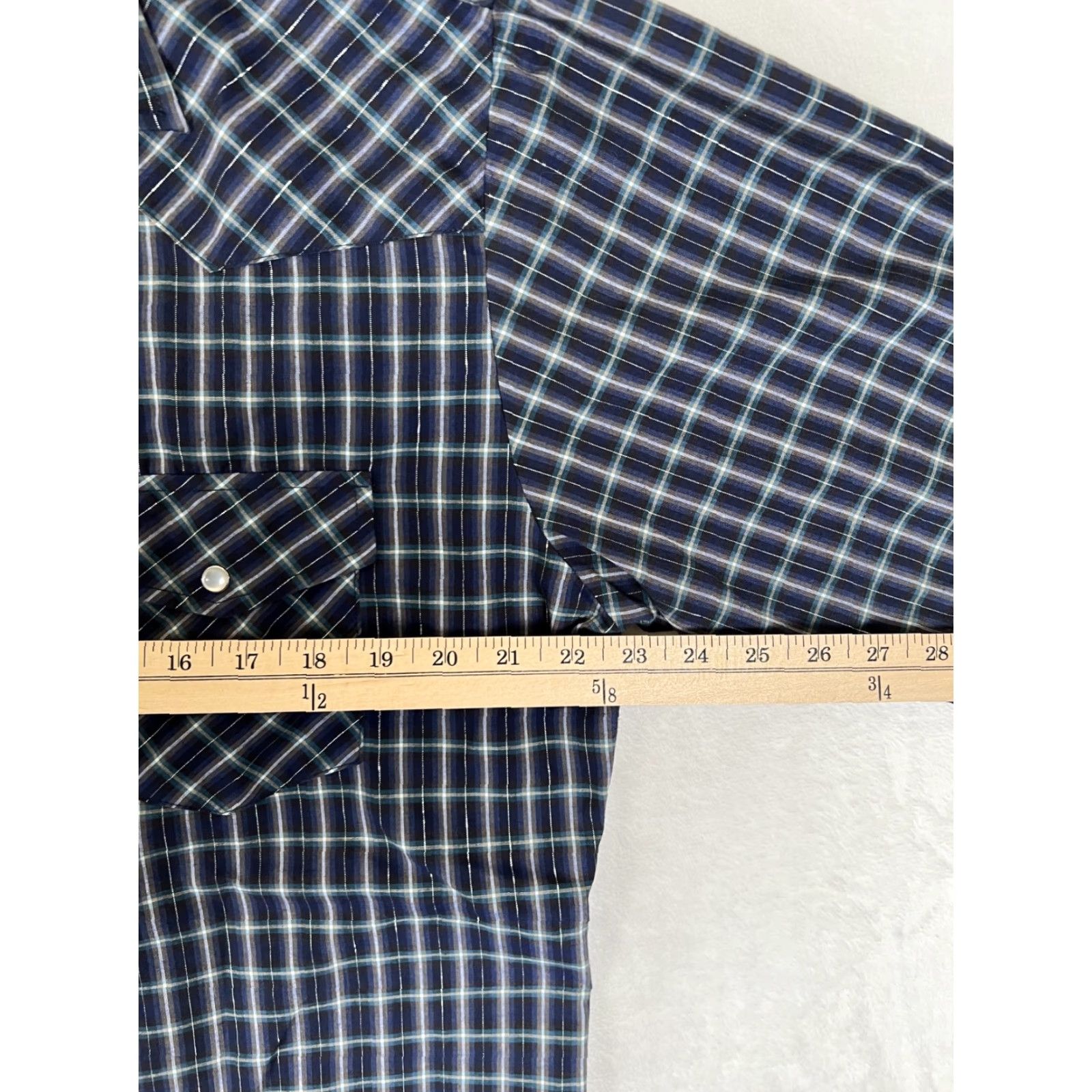 Roper VINTAGE Roper Shirt Western Pearl Snap Short Sleeve Plaid Size L Blue Mens 90s Cowboy Shirt Size US L / EU 52-54 / 3 - 5 Thumbnail