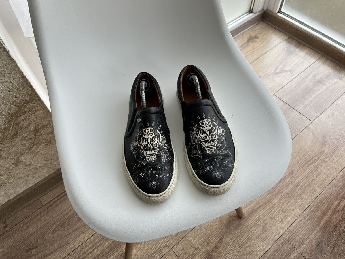 image of Givenchy Skull Leather Slipon in Black, Men's (Size 9)