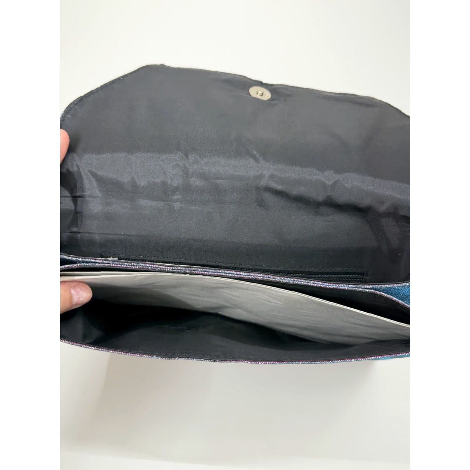 Vintage No Boundaries Purse Womens Small Purple Blue Shimmery Wristlet Snap Double Gusset NWTs Size ONE SIZE - 5 Thumbnail