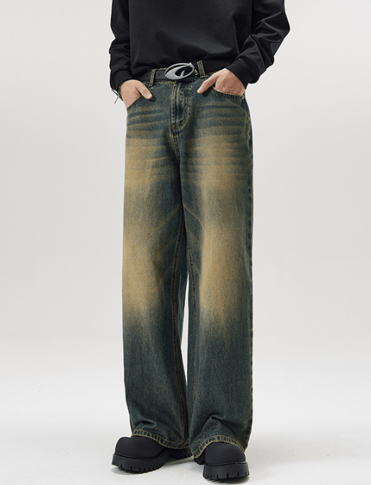 Japanese Brand × Jean Street retro distressed loose oversized straight jeans Size US 32 / EU 48 - 1 Thumbnail