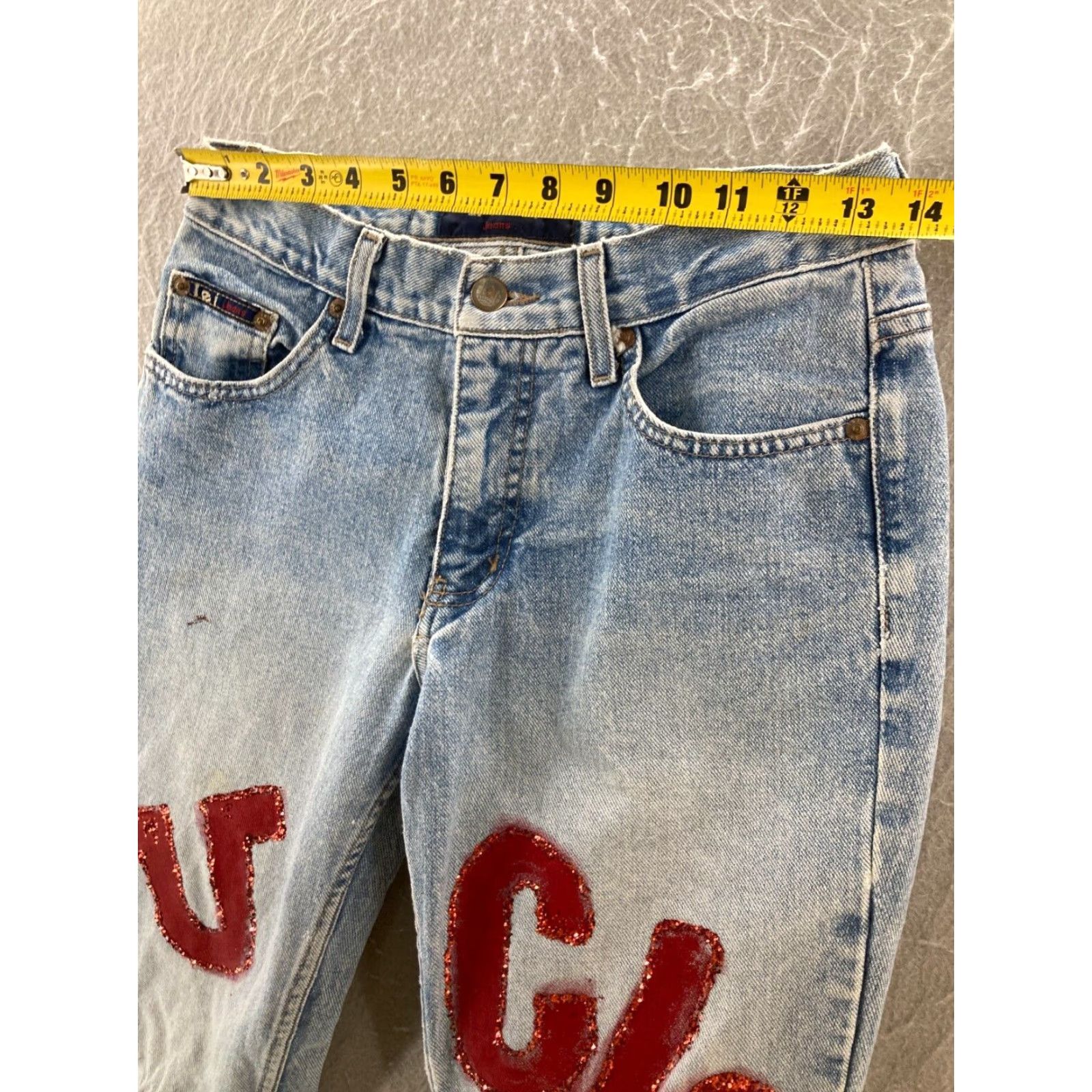 Vintage VINTAGE LEI Jeans Women 26 Blue Low Rise Bootcut Glitter Denim 90s Womens Size 26" / US 2 / IT 38 - 2 Thumbnail