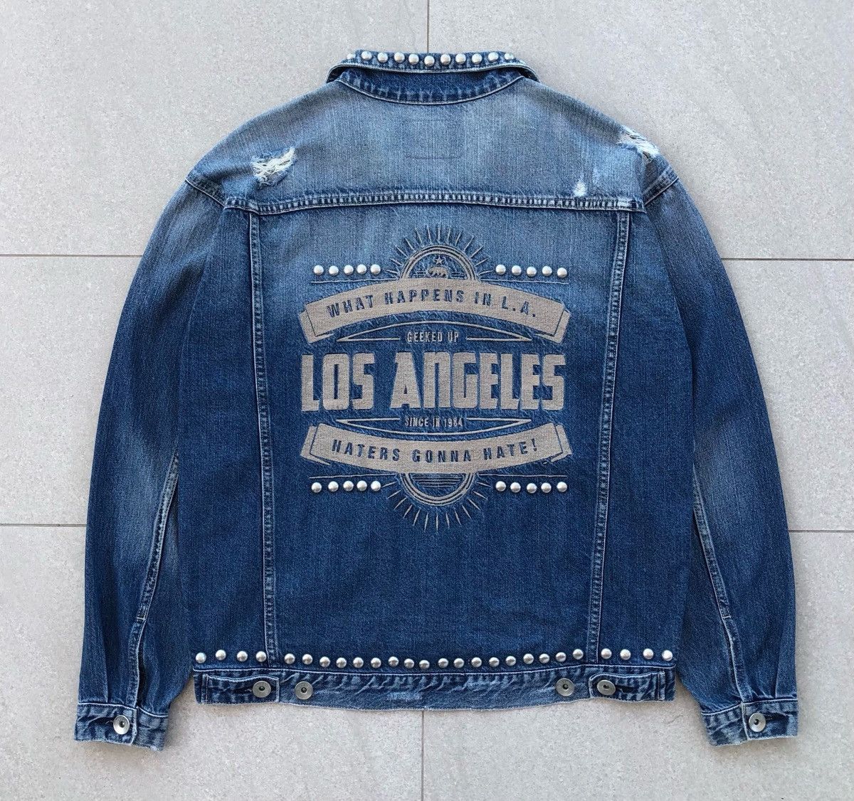 Vintage GYDA Los Angeles Embroidery Logo Denim Jacket Size US L / EU 52-54 / 3 - 15 Thumbnail