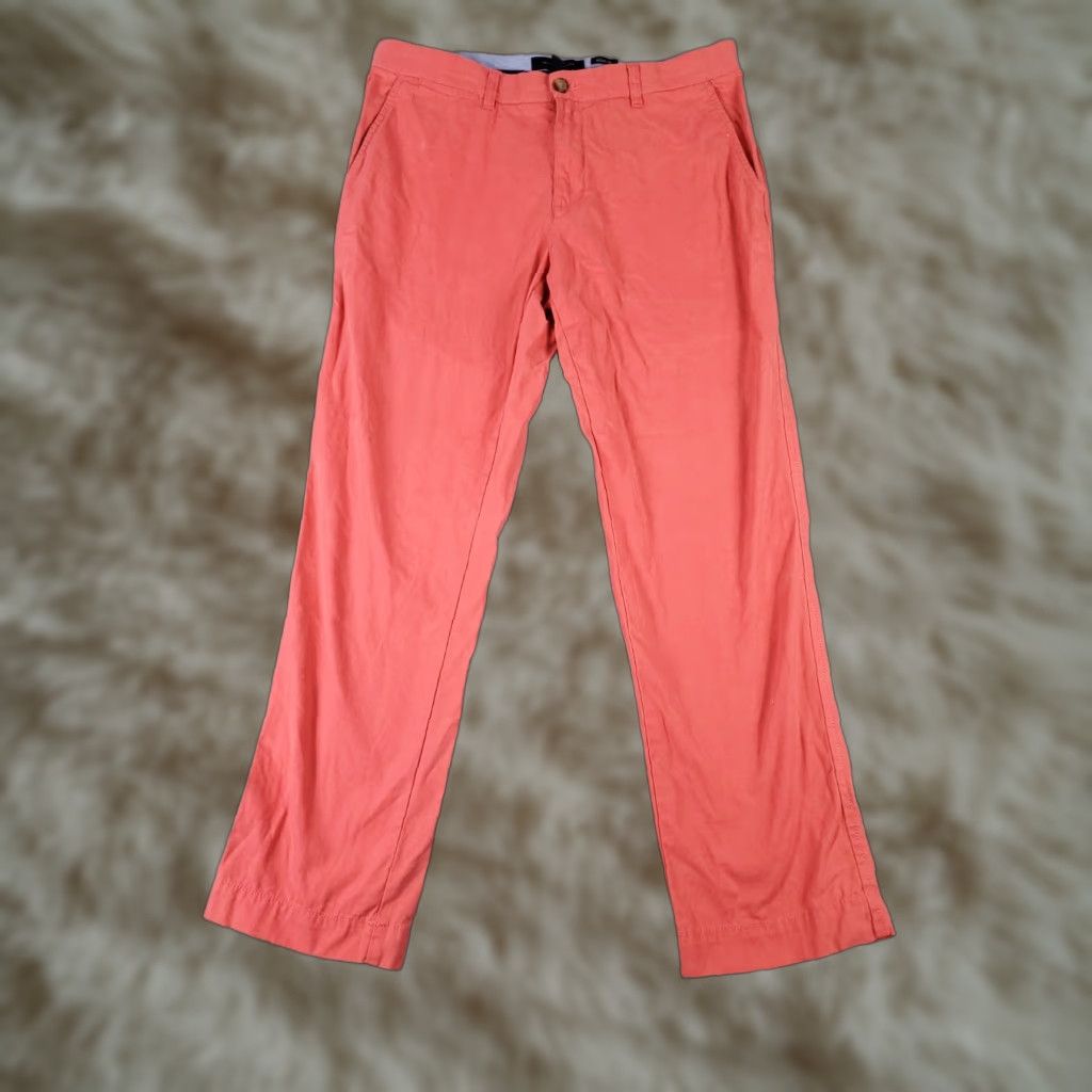Tommy Hilfiger VINTAGE Tommy Hilfiger Pants Men 34x30 Chino Flat Front Casual Button Zip Pink Cotton Size US 34 / EU 50 - 1 Thumbnail