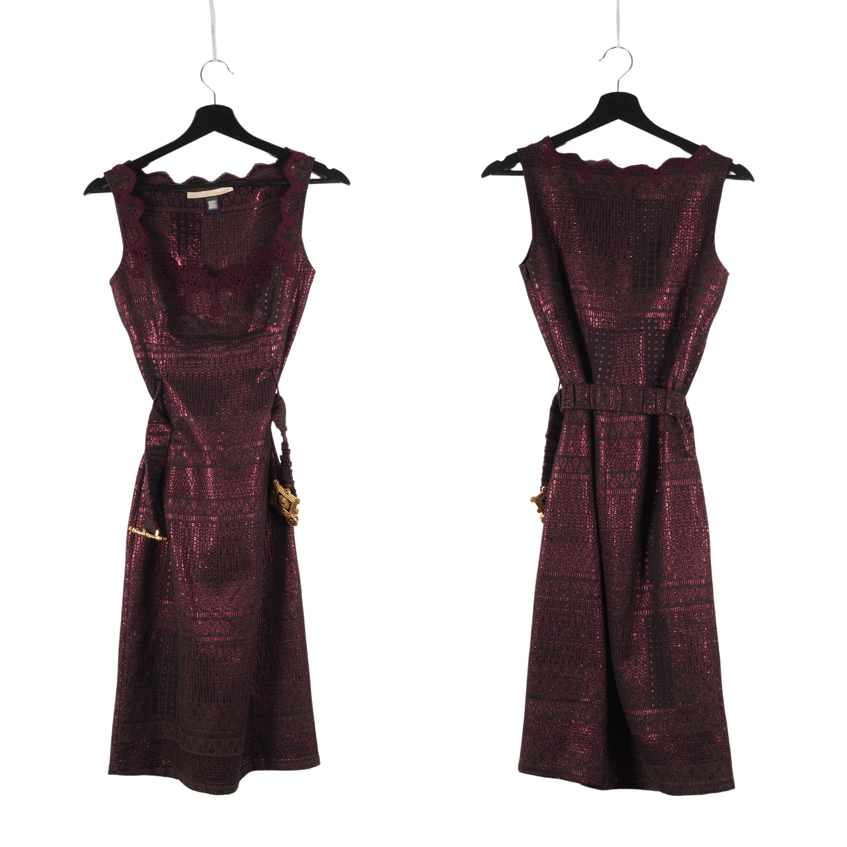 Roberto Cavalli Roberto Cavalli Class Vintage Jacquard Belted Lace Dress Size XS / US 0-2 / IT 36-38 - 1 Thumbnail