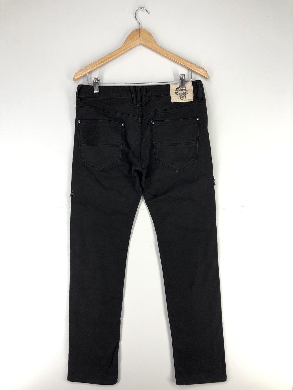 Japanese Brand Japanese Brand Root Three Distressed Black Jeans Size US 31 - 2 Thumbnail