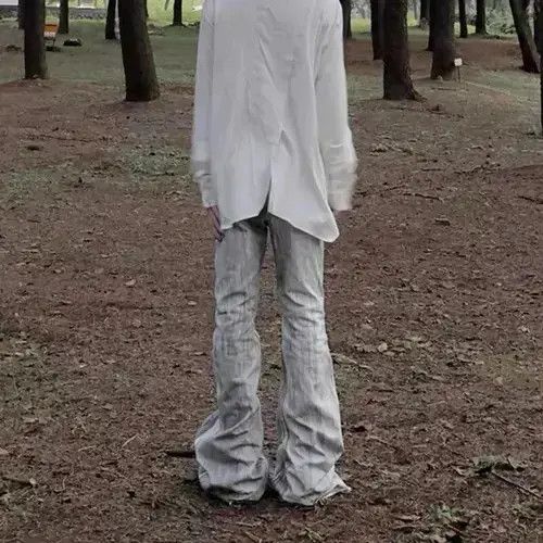 Japanese Brand VIBE Streetwear Dirty Gradient Baggy White Jeans Size US 32 / EU 48 - 6 Thumbnail