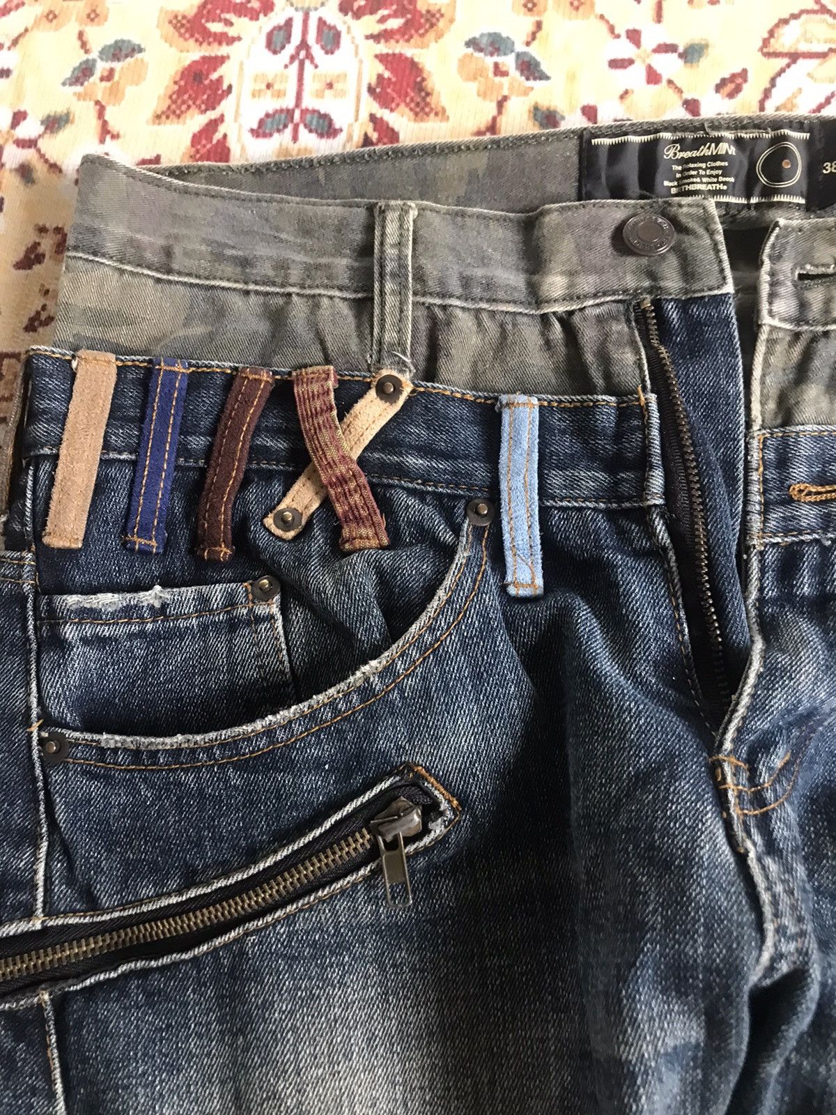 Japanese Brand Vintage Breathmint Double Waist camo twist flared jeans Size US 32 / EU 48 - 5 Thumbnail