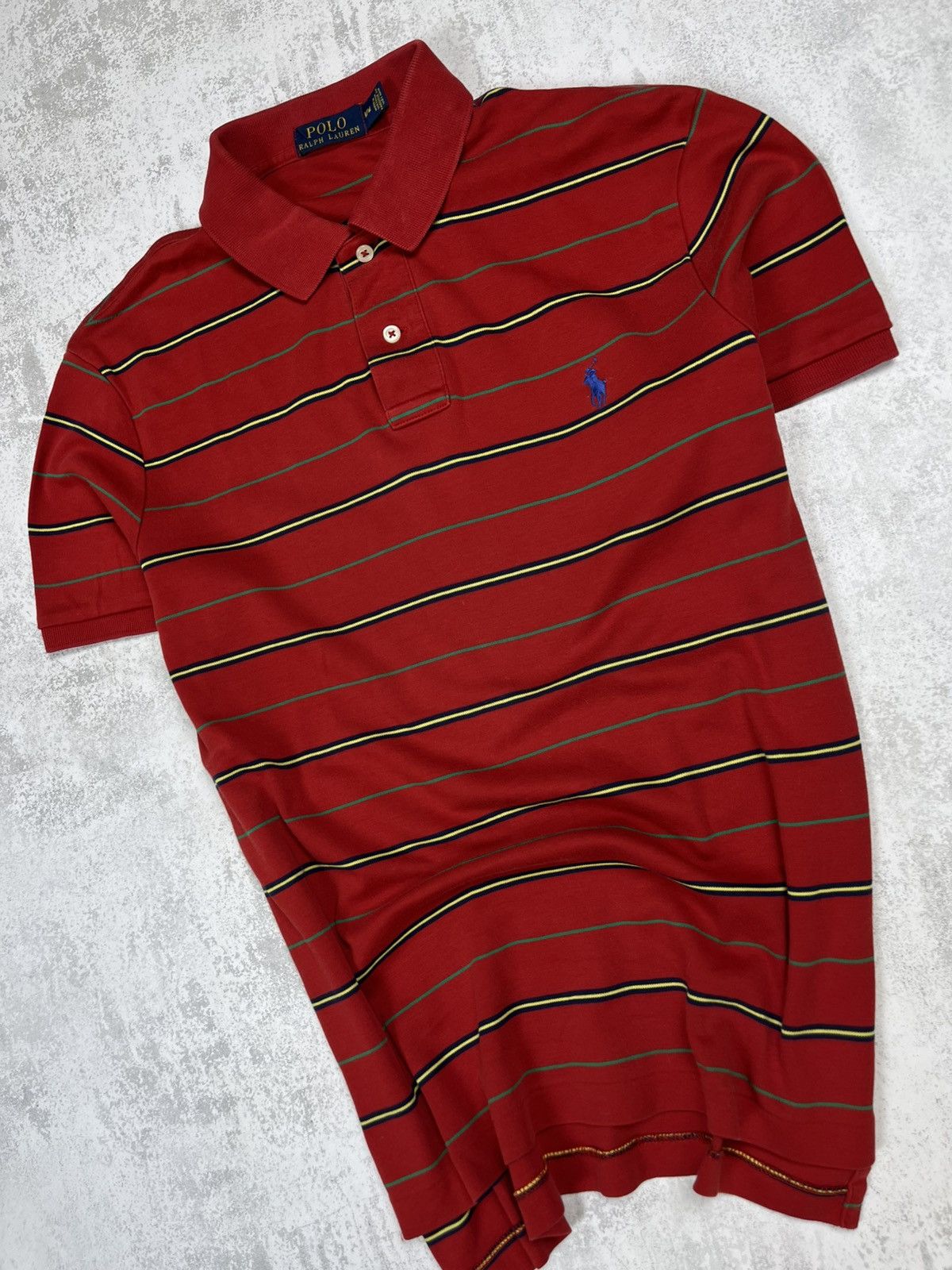Polo Ralph Lauren Polo Ralph Lauren Striped Red Cotton Pique Polo Shirt Size US M / EU 48-50 / 2 - 6 Thumbnail