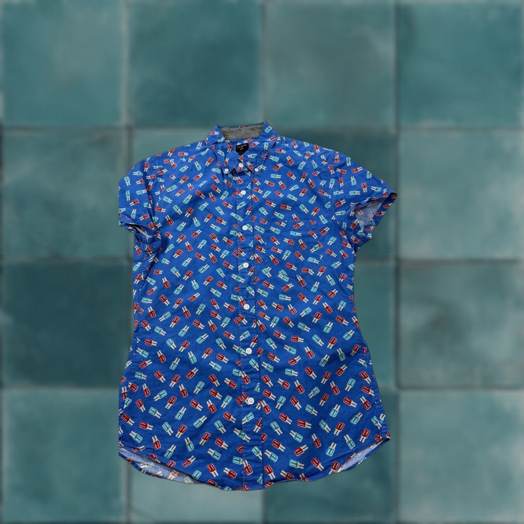 J.Crew J.Crew Shirt Mens Small Blue Popsicle Print Short Sleeve Button Front Cotton Size US S / EU 44-46 / 1 - 1 Thumbnail