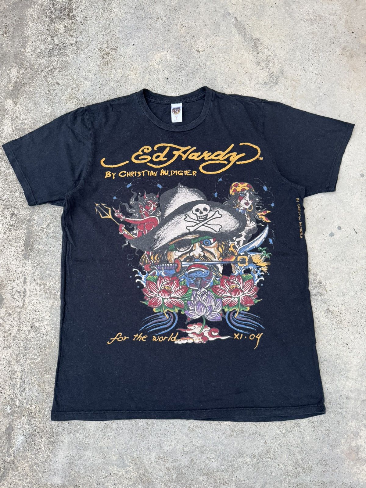 Christian Audigier Vintage Ed Hardy By Christian Audigier Demon Pirate T-Shirt Size US L / EU 52-54 / 3 - 1 Thumbnail
