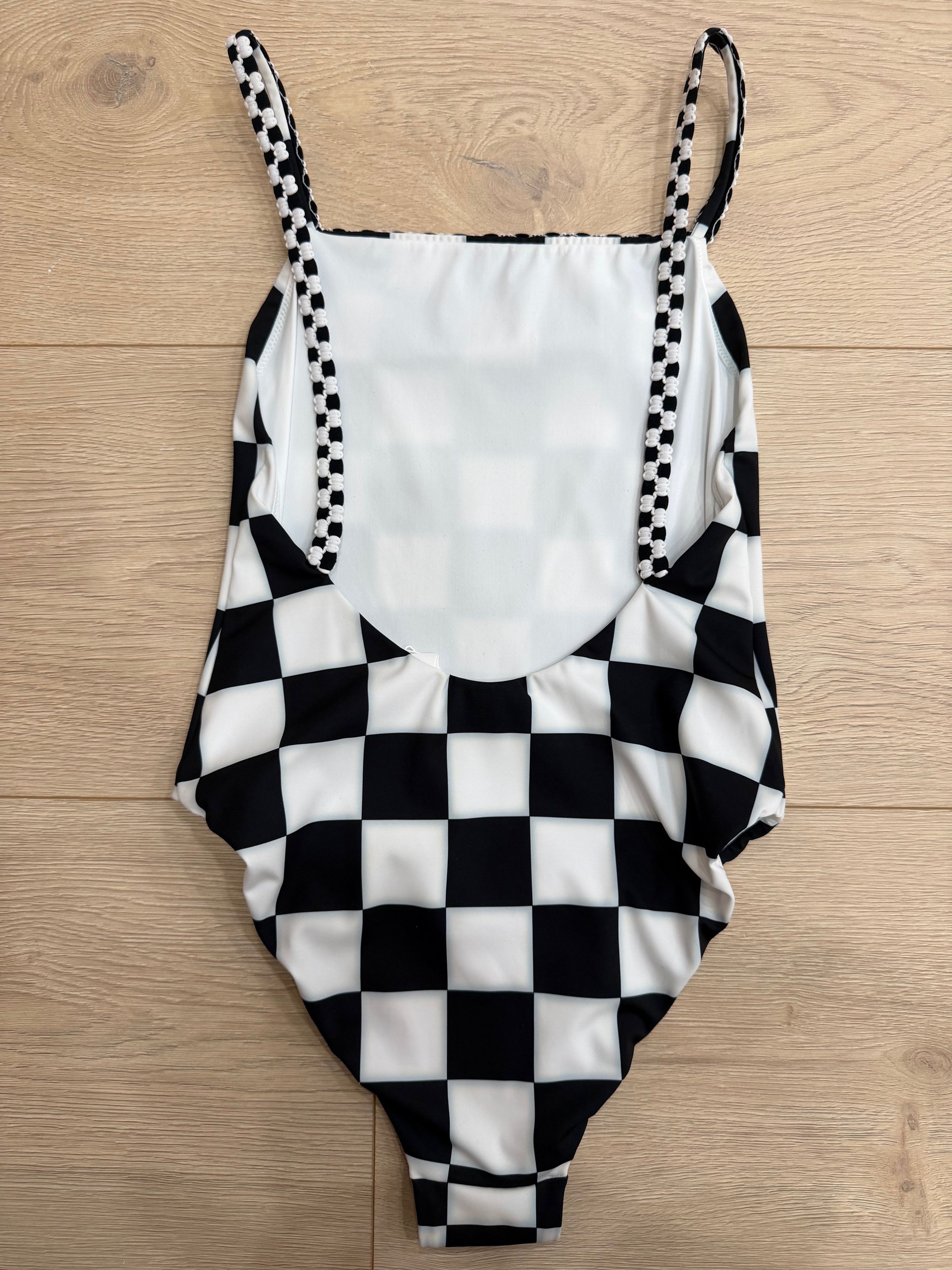 Chanel 23C White Checker CC Logo One Piece Swimsuit Bathingsuit 36 Size XS / US 0-2 / IT 36-38 - 9 Thumbnail