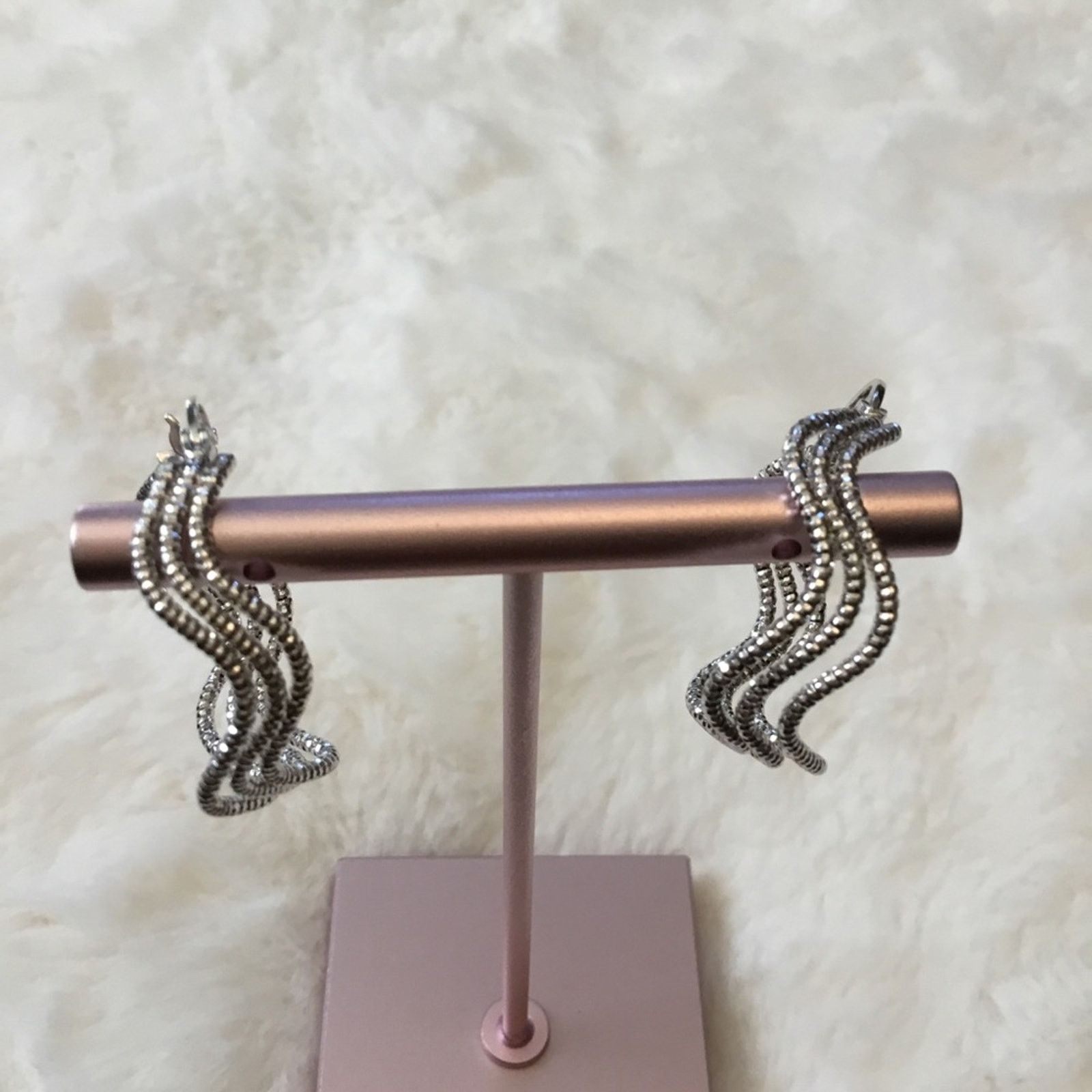 Other Silver Trio-Wave Crystals Earrings Size ONE SIZE - 1 Thumbnail