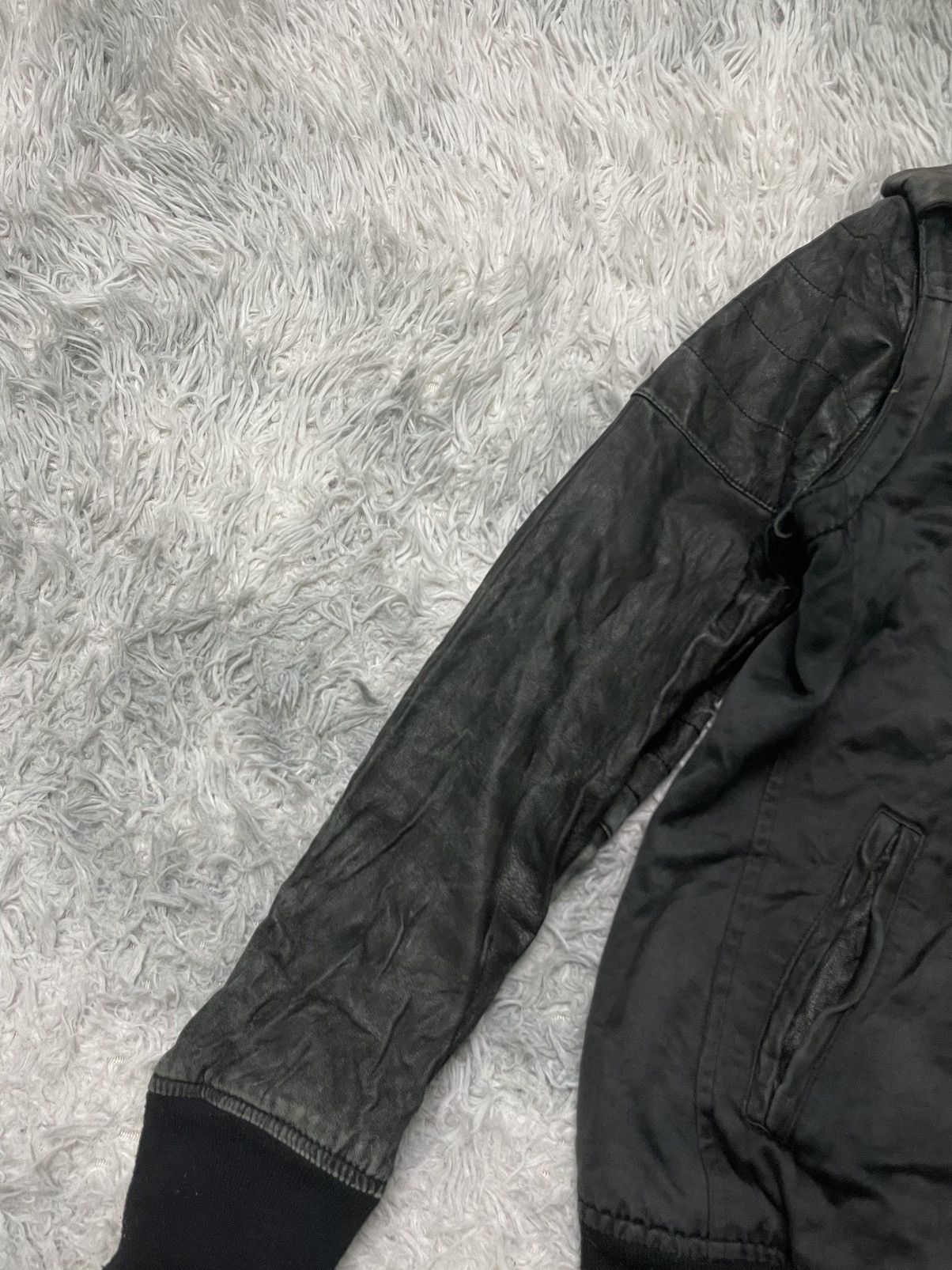 If Six Was Nine 2000s ROEN LEATHER 2 WAY JACKET EMBROIDERED LOGO DISTRESSED Size US S / EU 44-46 / 1 - 19 Thumbnail