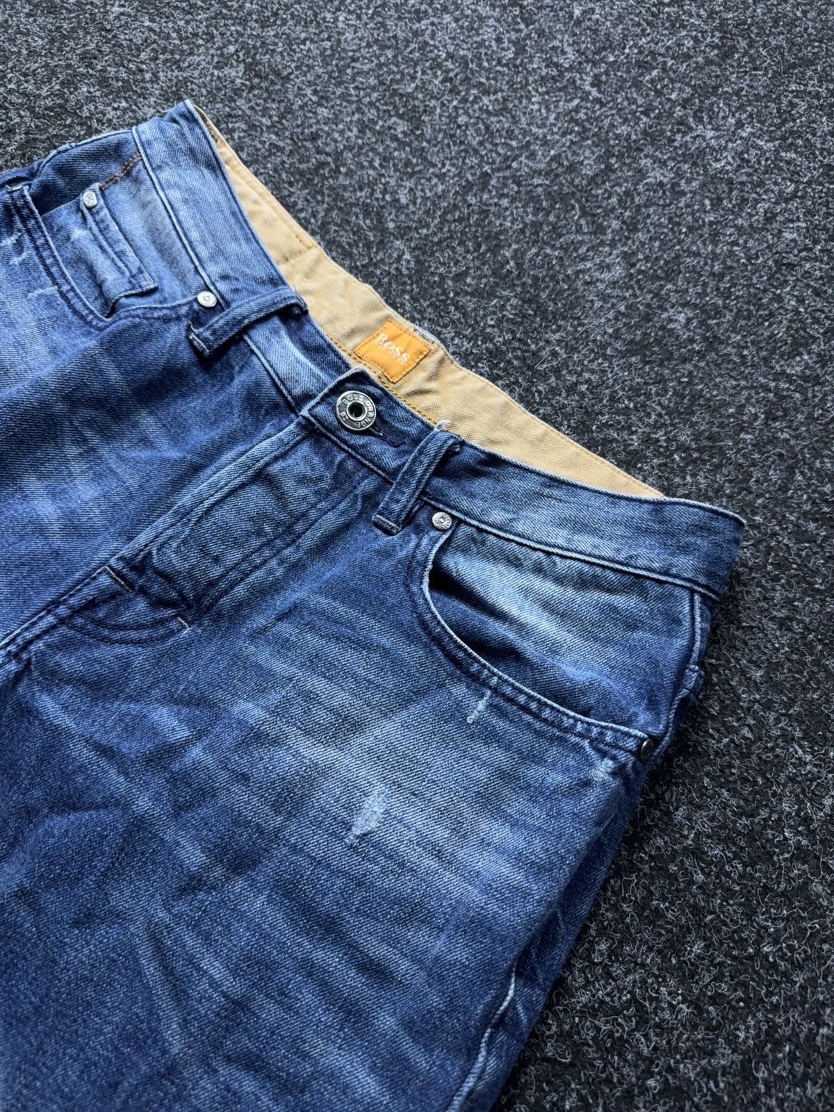 Hugo Boss Luxury Y2K Distressed Vintage Hugo Boss Orange Jeans Blue Size US 31 - 10 Thumbnail