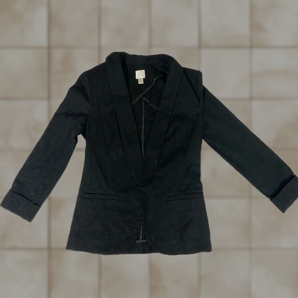 Vintage VINTAGE LC Lauren Conrad Blazer Women Black 0 Regular Long Sleeve Cotton Polyester Solid Breathable Basic Jacket Size XS / US 0-2 / IT 36-38 - 1 Thumbnail