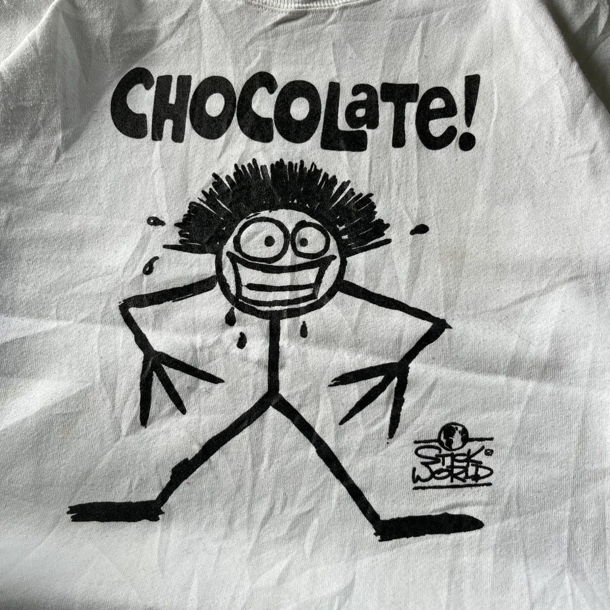 Chocolate × Vintage 💥RARE Vintage Chocolate Stick World Big Logo Sweetshirts 90s Size US XL / EU 56 / 4 - 3 Thumbnail