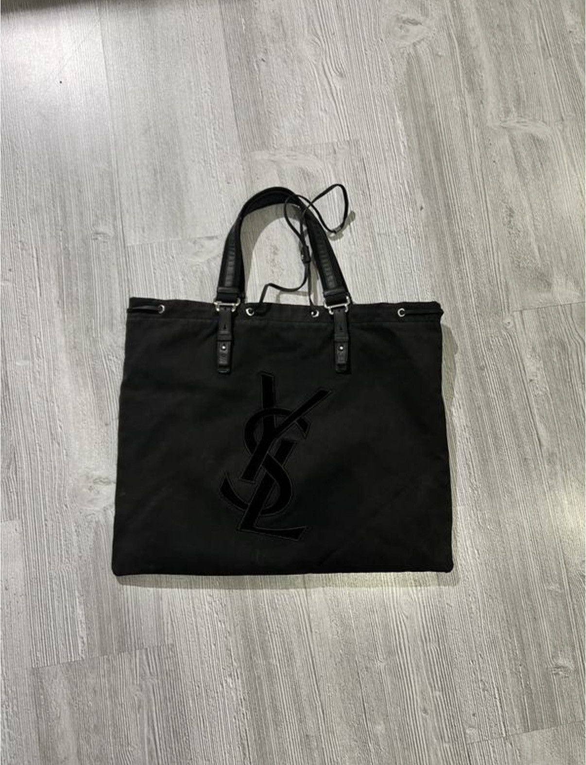 Yves Saint Laurent Saint Laurent (YSL) Canvas Tote Bag — Black Size ONE SIZE - 1 Thumbnail