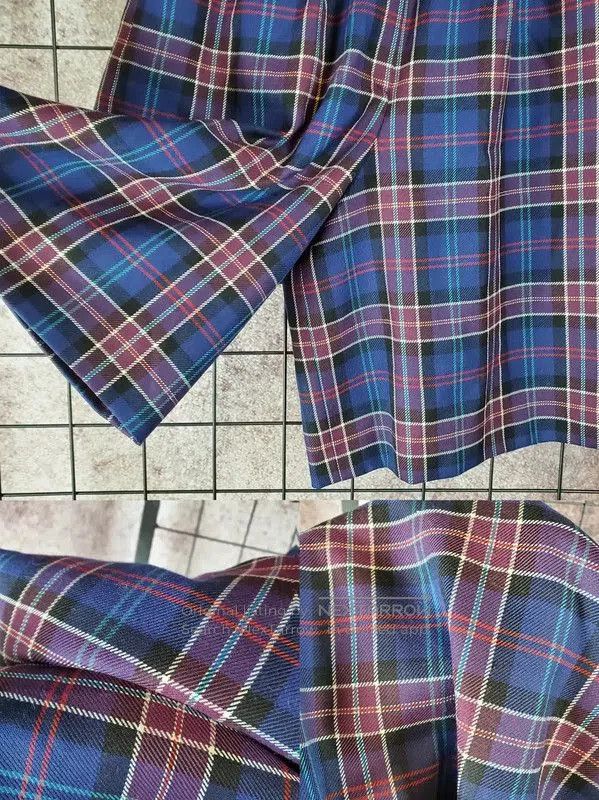 Burberry Burberry Women's Wool Plaid Pants in Deep Blue. Size 23" - 6 Thumbnail