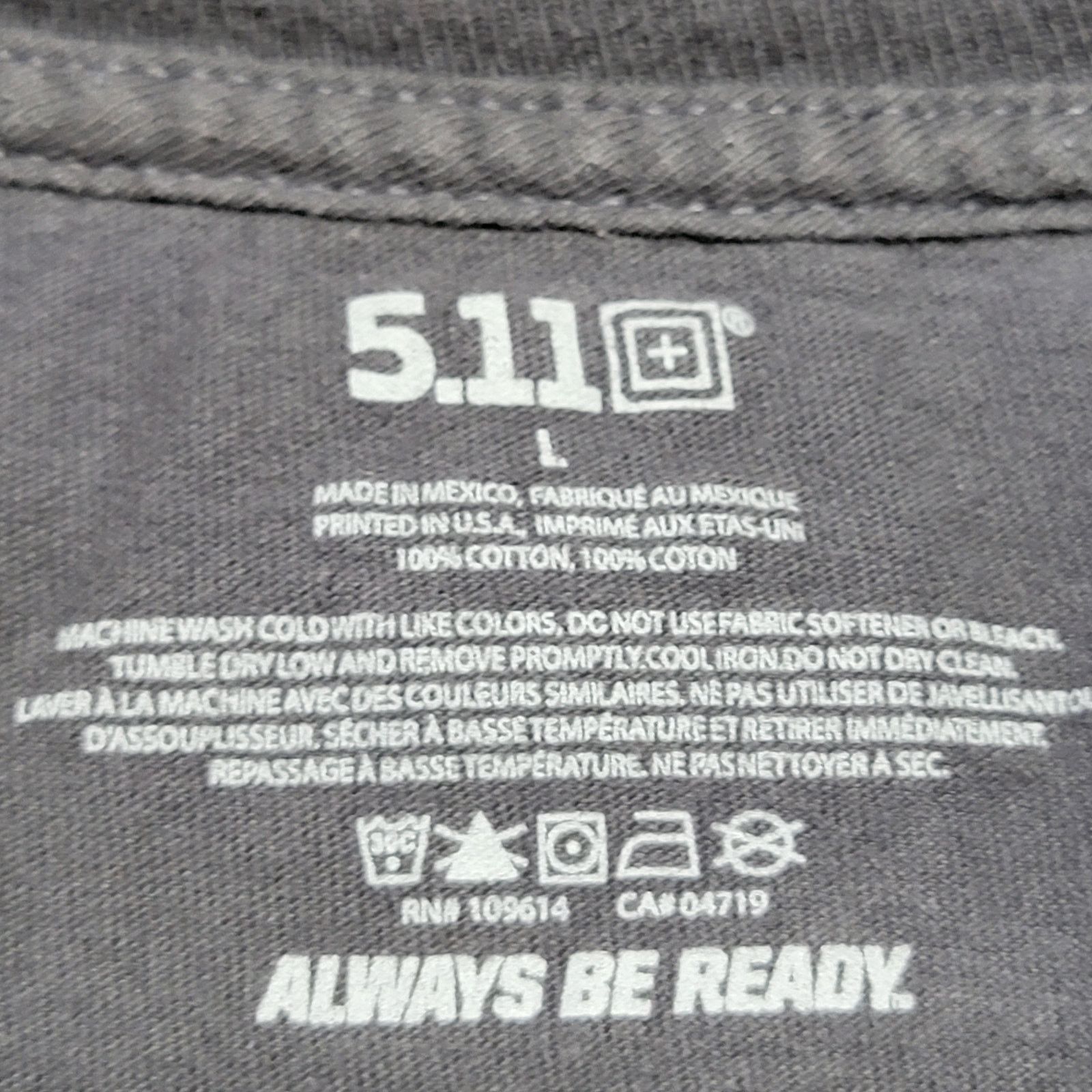 5.11 5.11 Tactical Dark Grey Unisex Tee Rifle & Gnome -Size Large Size US L / EU 52-54 / 3 - 5 Thumbnail