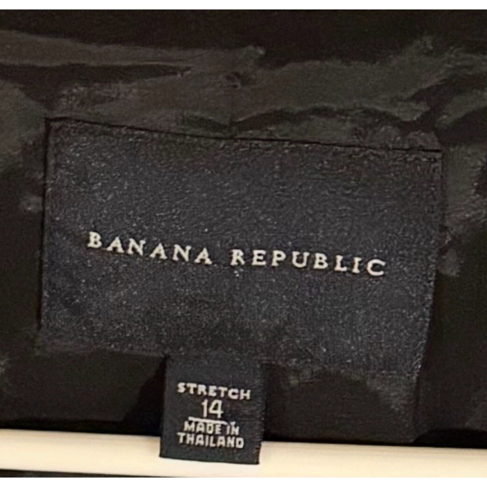 Banana Republic Banana Republic Blazer Womens 14 Regular Black Solid Notch Lapel 2-Button Stretch Office Business Preppy 2008s Womens Size XL / US 12-14 / IT 48-50 - 2 Thumbnail