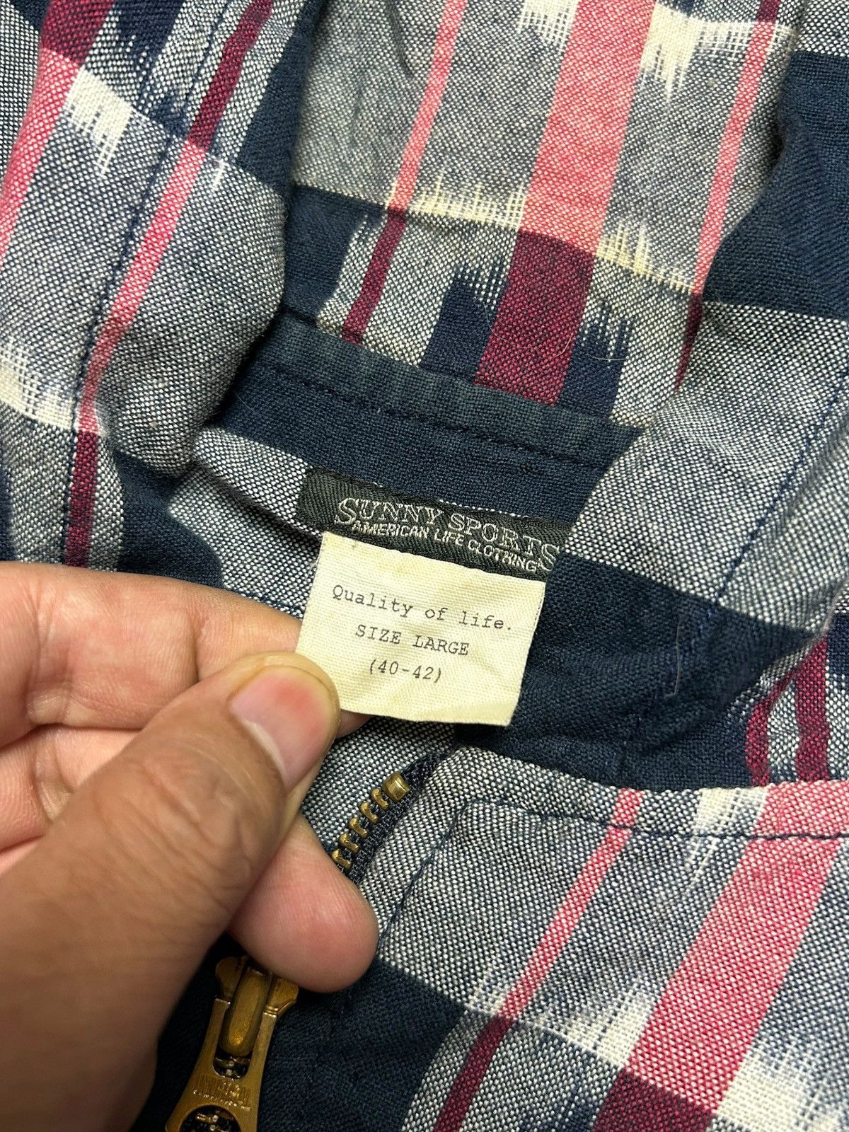 Japanese Brand × Sunny Sports Sunny sport Linen Hoodie indigo Jacket Navajo Ethnic Sunny Size US L / EU 52-54 / 3 - 13 Thumbnail