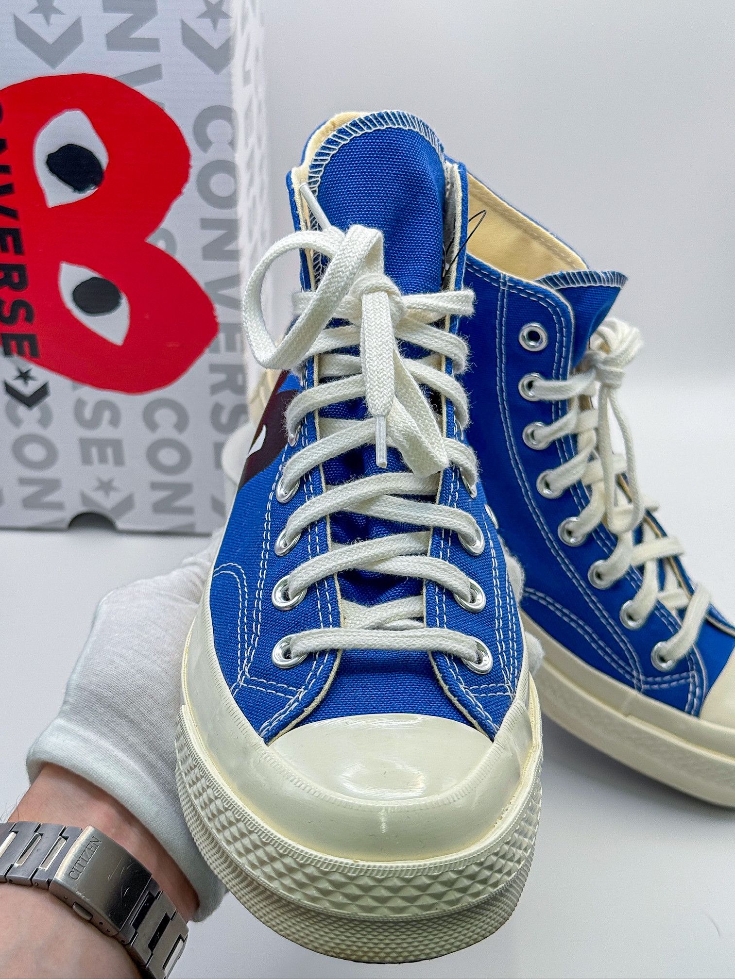 Comme des Garcons PLAY × Converse Converse x Comme des Garçons PLAY Chuck 70 High Blue Quartz Size US 8 / EU 41 - 3 Thumbnail