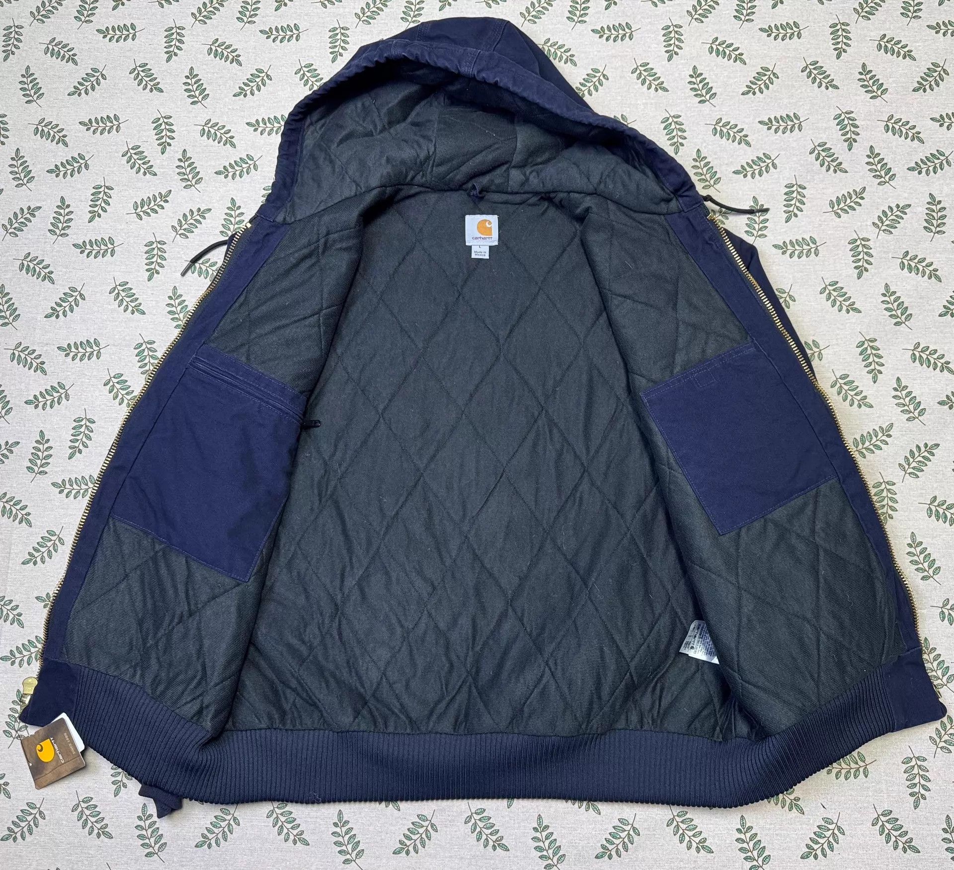 Carhartt Carhartt J130 Vintage Hooded Work Jacket M.Blue L Size US L / EU 52-54 / 3 - 4 Thumbnail