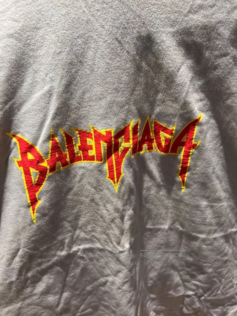 Balenciaga Balenciaga Grey Flame Short Sleeve T. Size US XXS / EU 40 - 2 Thumbnail