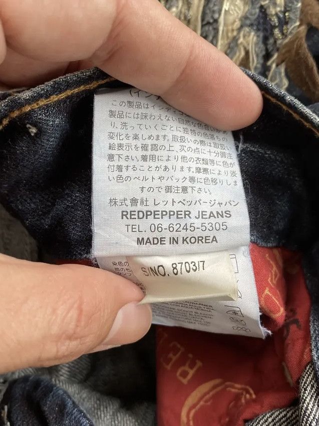 14th Addiction FLARE Red Pepper Japan Patch Wings Jeans Size US 32 / EU 48 - 14 Thumbnail