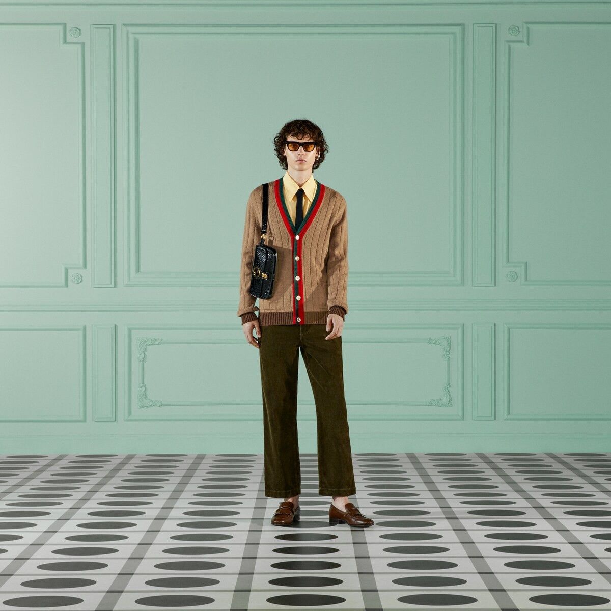 Gucci o1s1wg110925 Rib Knit Camel Cardigan With Web in Multicolor Size US XL / EU 56 / 4 - 2 Thumbnail