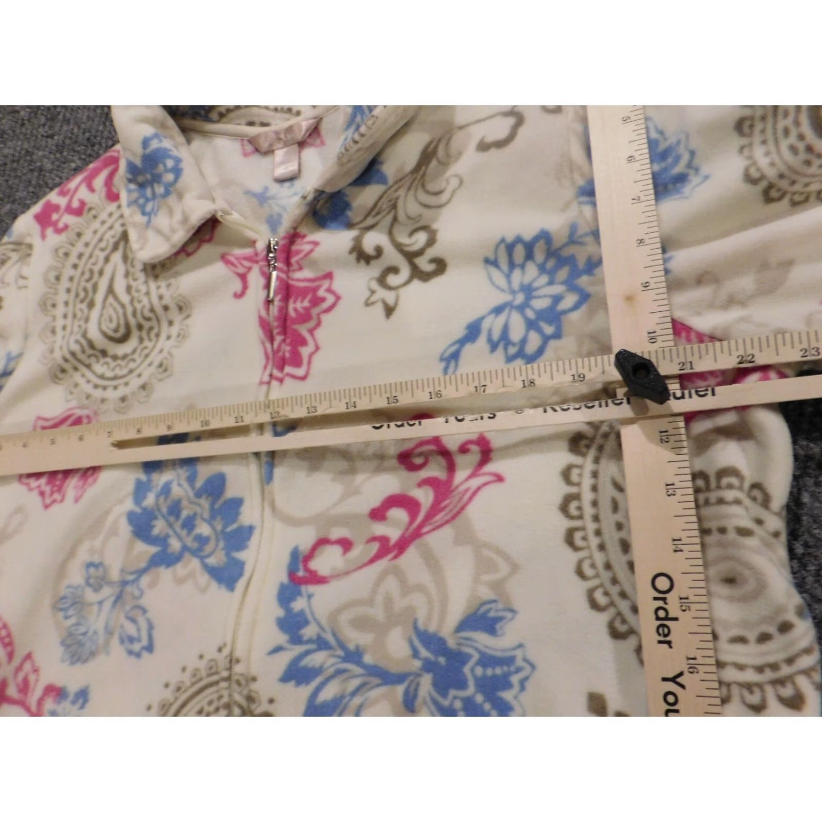 Vintage White Stag Jacket Women Long Beige Floral Zip Button Family Casual Winter XL/US Size XL / US 12-14 / IT 48-50 - 6 Thumbnail