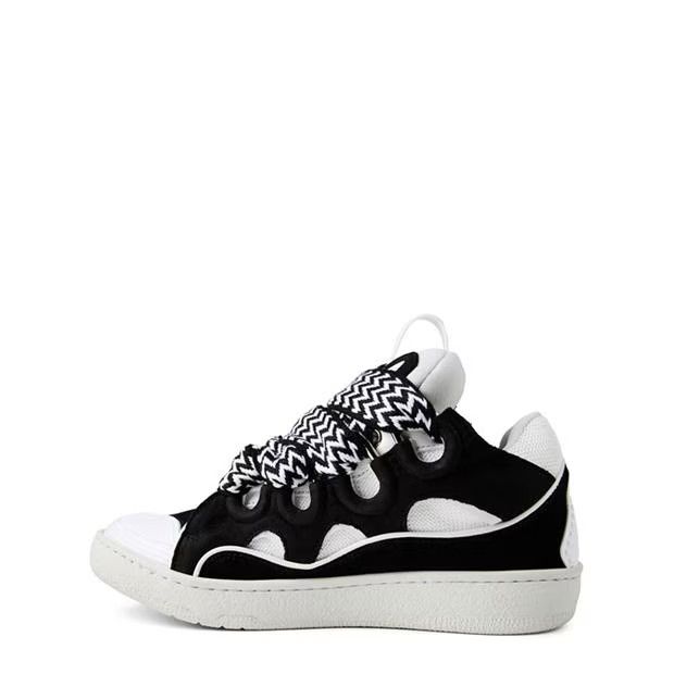 Lanvin o1g2r1mq1024 Curb Sneakers in White & Black Size US 8 / IT 38 - 2 Thumbnail