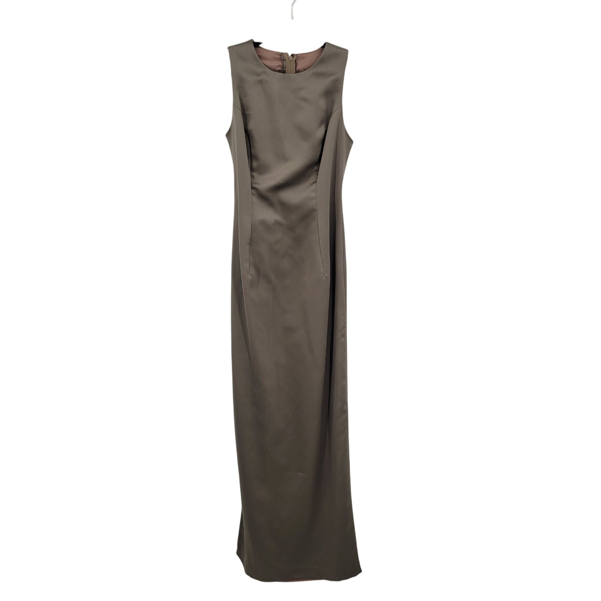 Vintage Vintage Womens Satin Sheath Gown Side Slit Size XS Taupe Neu Size XS / US 0-2 / IT 36-38 - 12 Thumbnail
