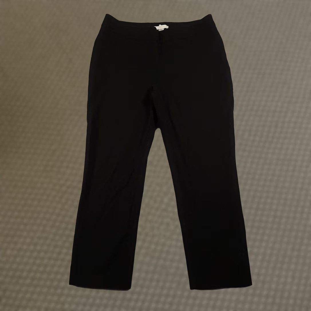 Vintage Chico's Pants Womens 2 Short Black Stretch Side Zip Career Trousers Cotton Blend Size 26" / US 2 / IT 38 - 1 Thumbnail