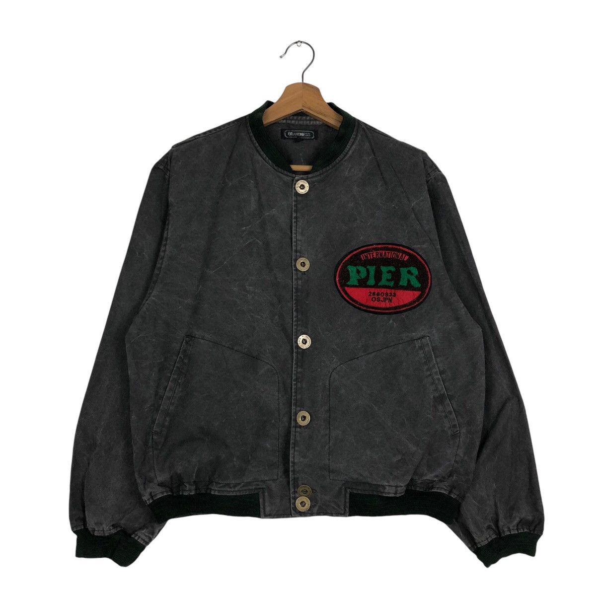 Japanese Brand × Vintage 📌Vintage Chore Bomber Jacket Grandness Big Logo Biker Wear Size US M / EU 48-50 / 2 - 2 Thumbnail