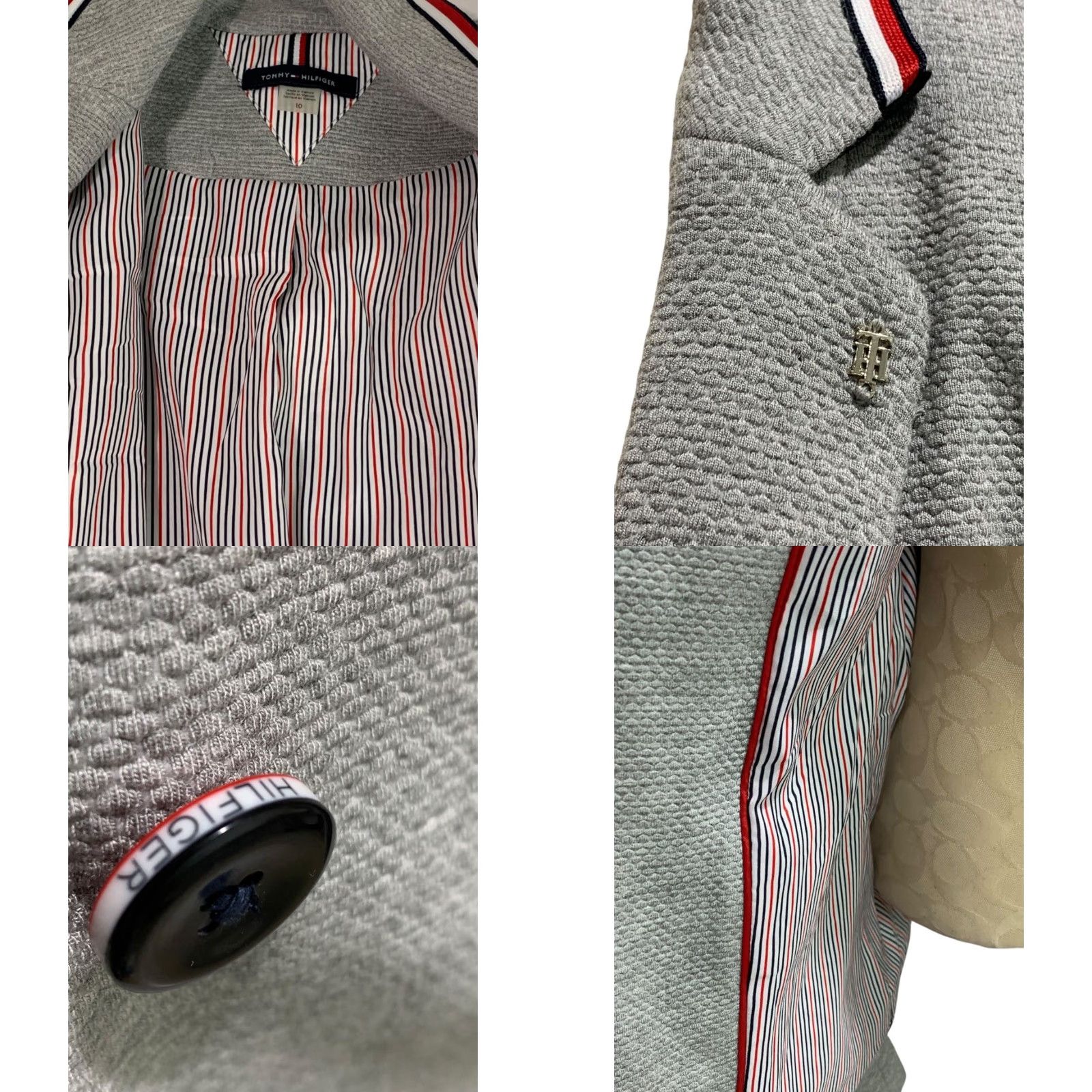 Tommy Hilfiger Tommy Hilfiger Womens Gray Knit Blazer Elbow Patches Size 10 - Blazer, Gray, Knit, Elbow Patches, Tommy Hilfiger, Women Size L / US 10 / IT 46 - 8 Thumbnail