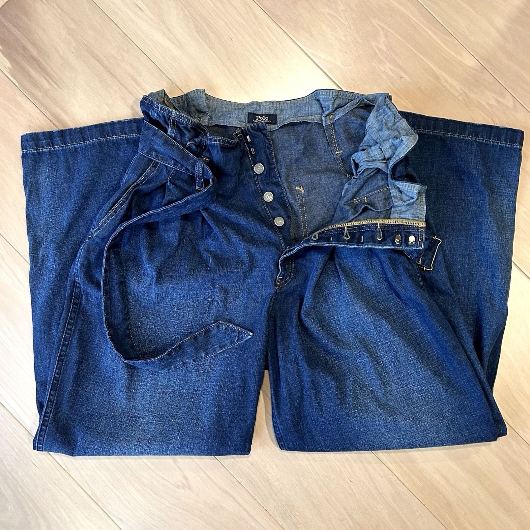 Polo Ralph Lauren Polo Ralph Lauren Indigo Paperbag Belted Jean High Rise Women’s 31x29 Blue Denim 100% Cotton Slim Relaxed Vintage: No Womens Jeans Size 24" / US 00 / IT 34 - 4 Thumbnail