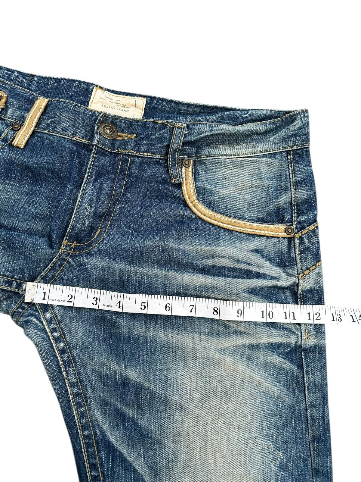Kapital Yoshitomo Nara Lolita Buckle Back Distressed Denim Jeans Size US 36 / EU 52 - 21 Thumbnail