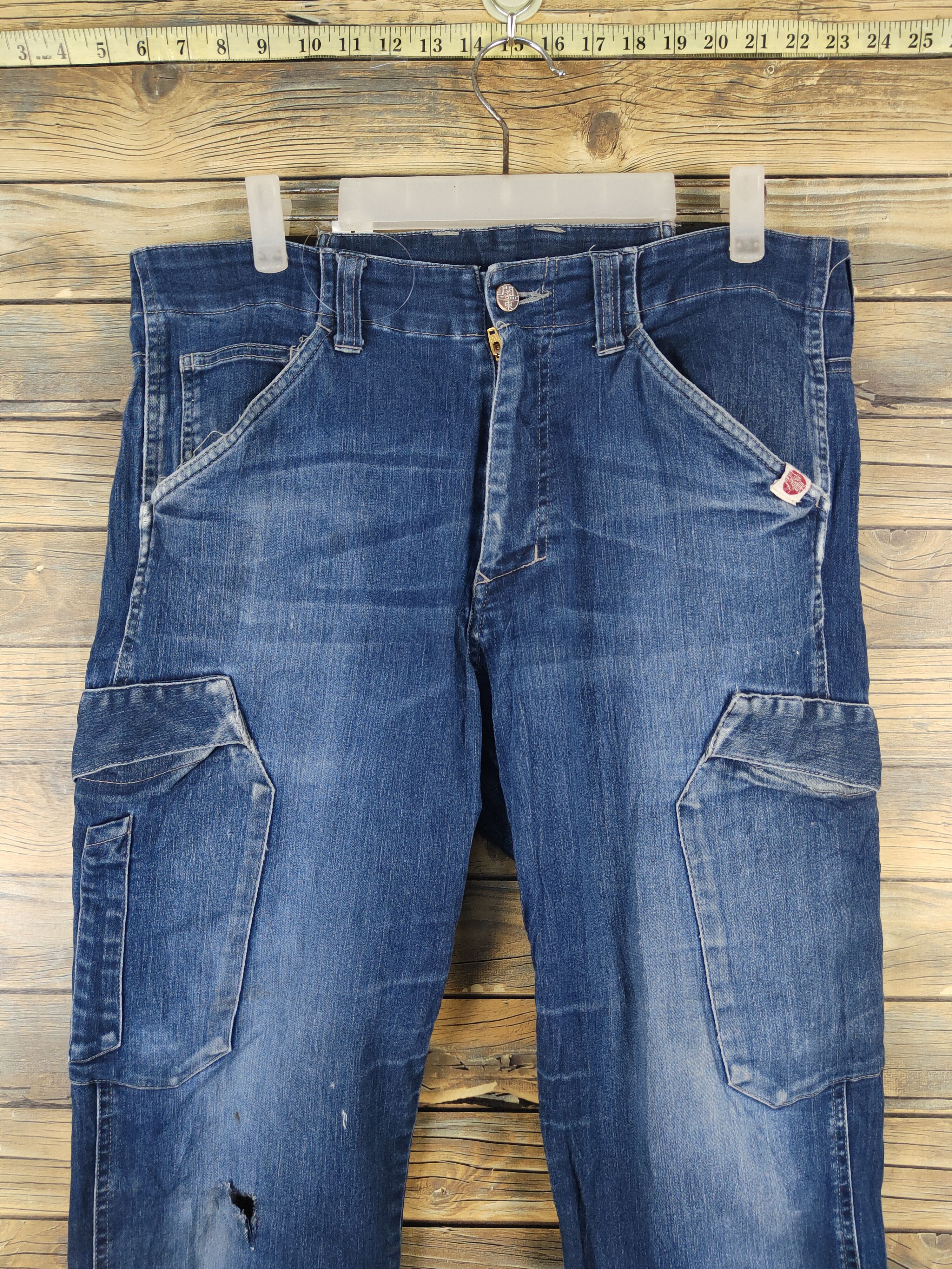 Japanese Brand Japanese Brand Dark Blue Distressed Ripped Jeans #W2084 Size US 34 / EU 50 - 2 Thumbnail