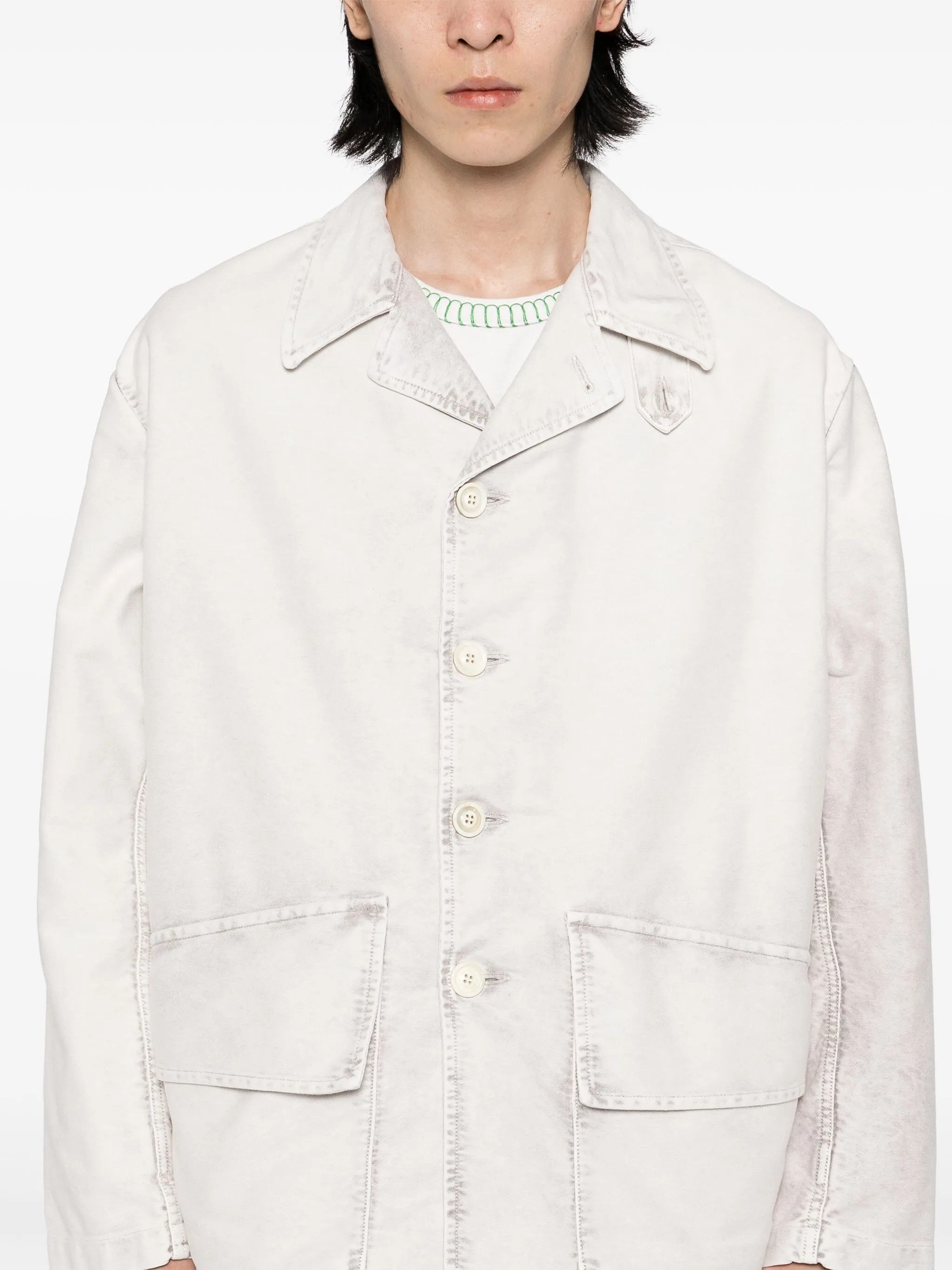 Maison Margiela o1w1db10226 Cotton Shirt Jacket in White Size US S / EU 44-46 / 1 - 5 Thumbnail