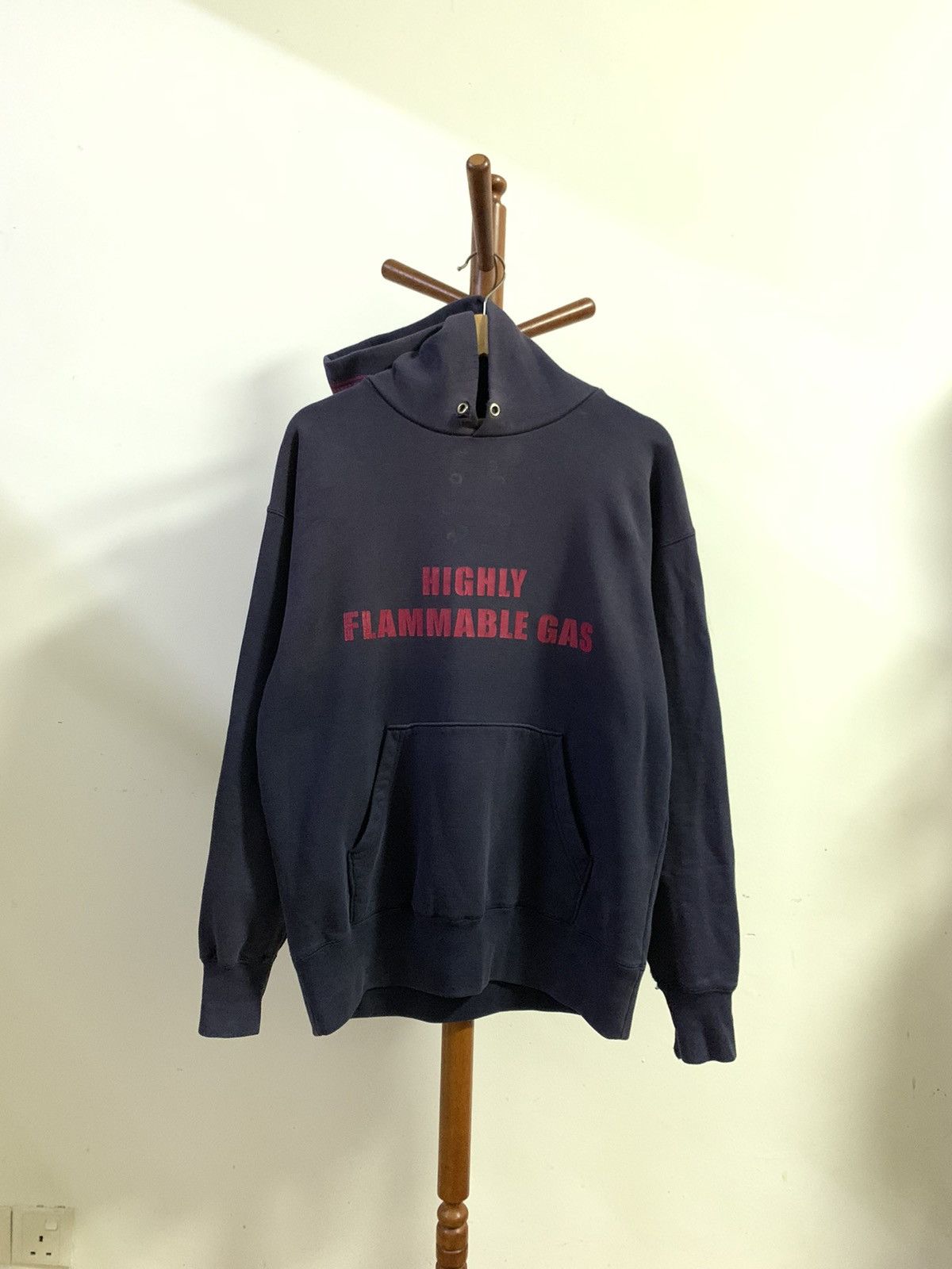 Vintage Vintage Fire Fighter spellout Distressed Hoodie Size US L / EU 52-54 / 3 - 1 Thumbnail