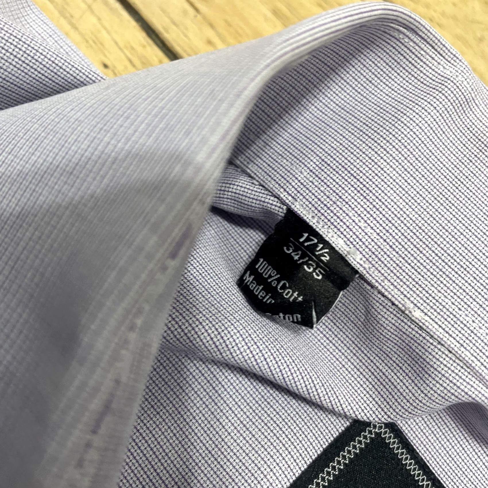 David Donahue David Donahue Shirt Men 17.5 34/35 Purple Mauve Lilac Cotton Long Sleeve Gingham Slim Dress Shirt Mens Size US XXL / EU 58 / 5 - 7 Thumbnail