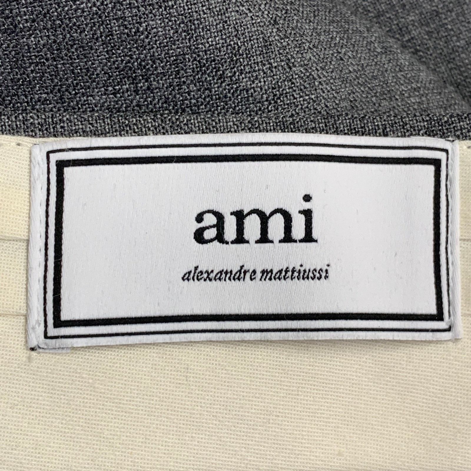 AMI Size 38 Grey Wool Notch Lapel Suit Size 38R - 13 Thumbnail