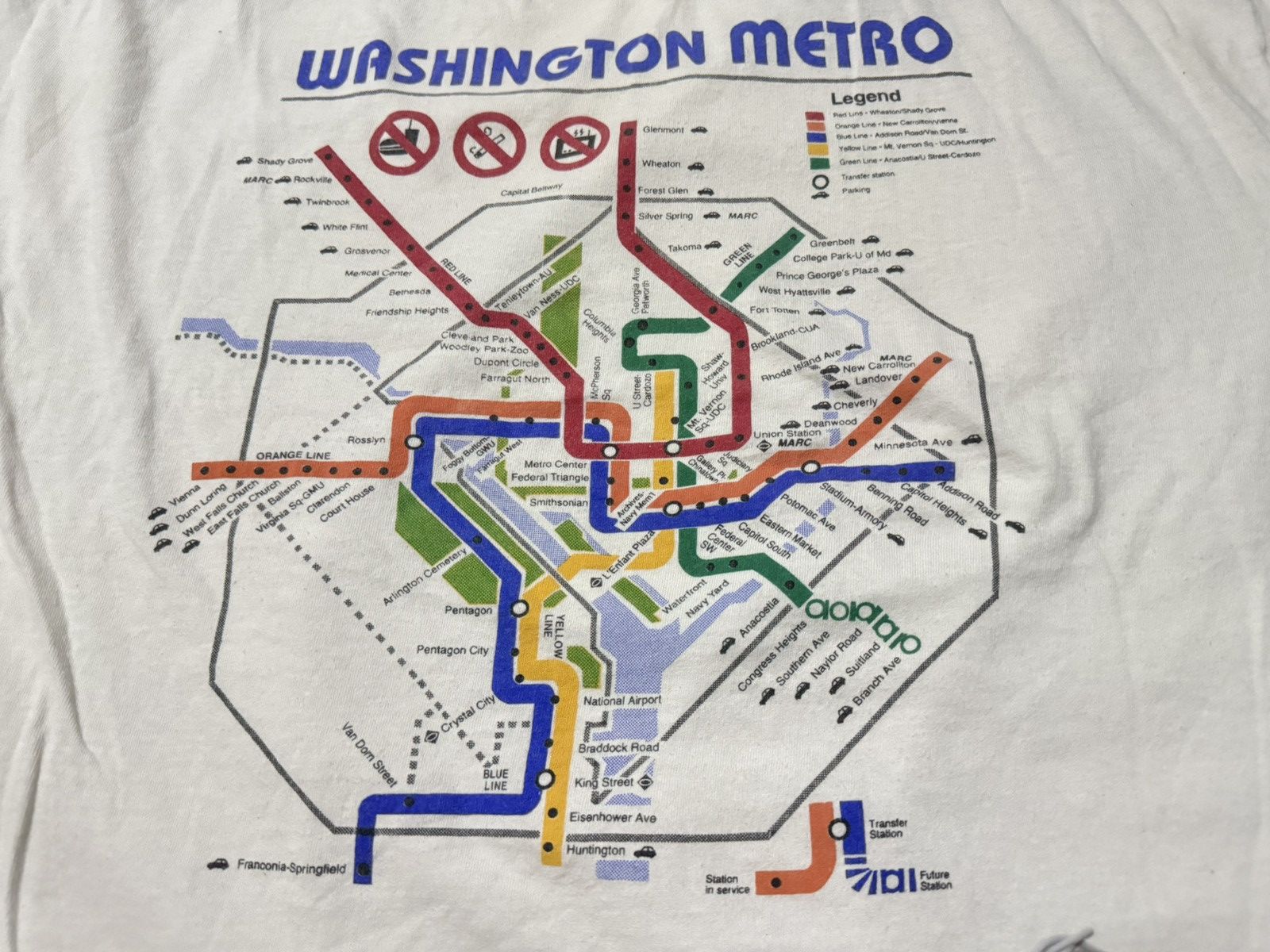 Vintage Vintage 90s Washington Metro T-Shirt Size US XL / EU 56 / 4 - 2 Thumbnail