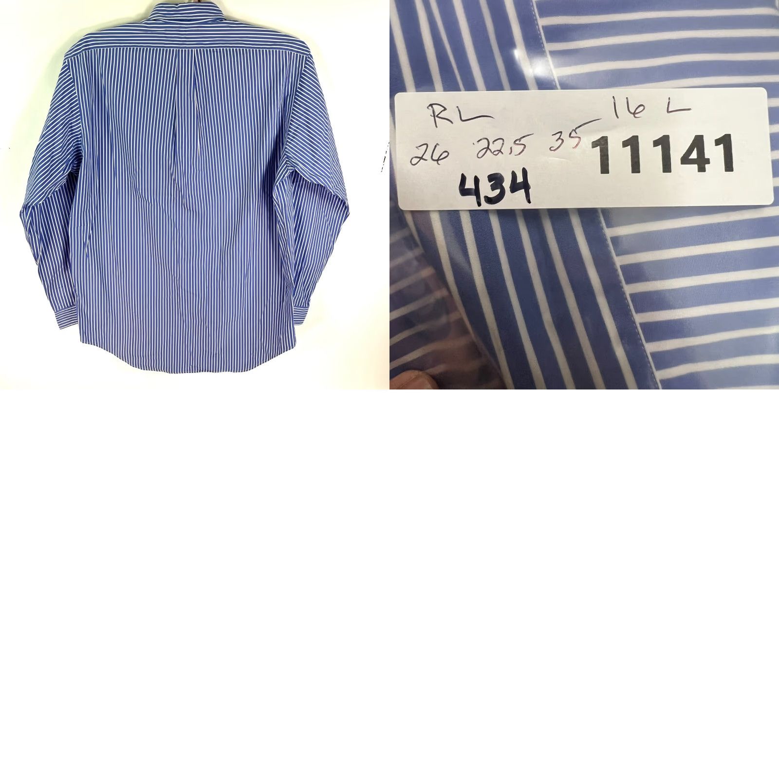 Ralph Lauren Ralph Lauren Classic Fit Non-Iron Button-Down Shirt Mens 16 Blue Check Regular Length Size US L / EU 52-54 / 3 - 8 Thumbnail