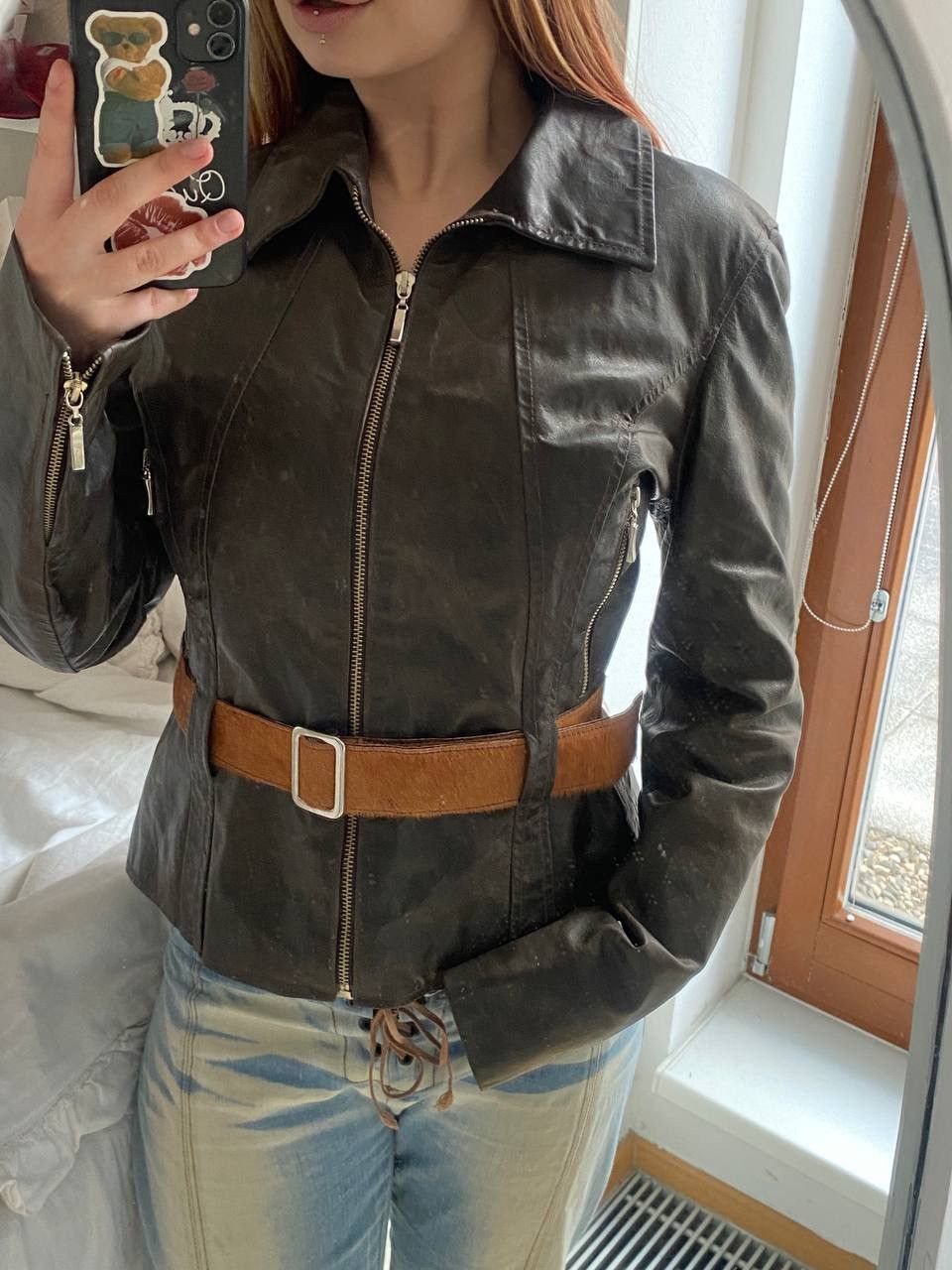 Vintage Vintage brown leather jacket Size S / US 4 / IT 40 - 3 Thumbnail