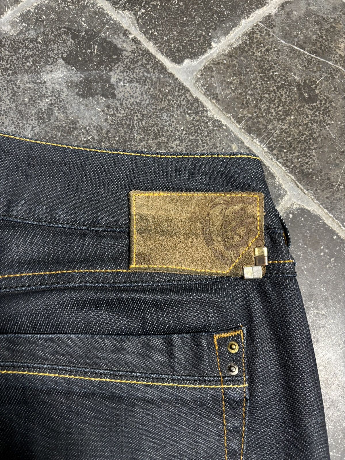 Diesel 2004 Diesel Jeans Ronhar Waxed Luster Slimane Flared VIntage Size US 31 - 18 Thumbnail