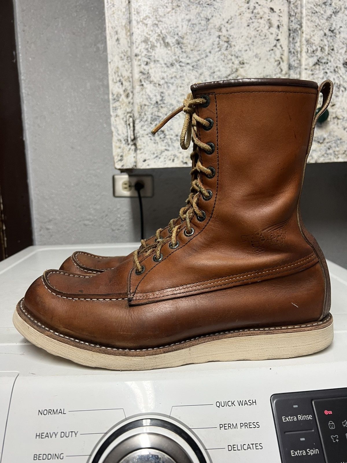 Red Wing Vtg Redwing 877 Moc Toe Boots 2008 !! Black Eyelets 11D Size US 11 / EU 44 - 1 Thumbnail