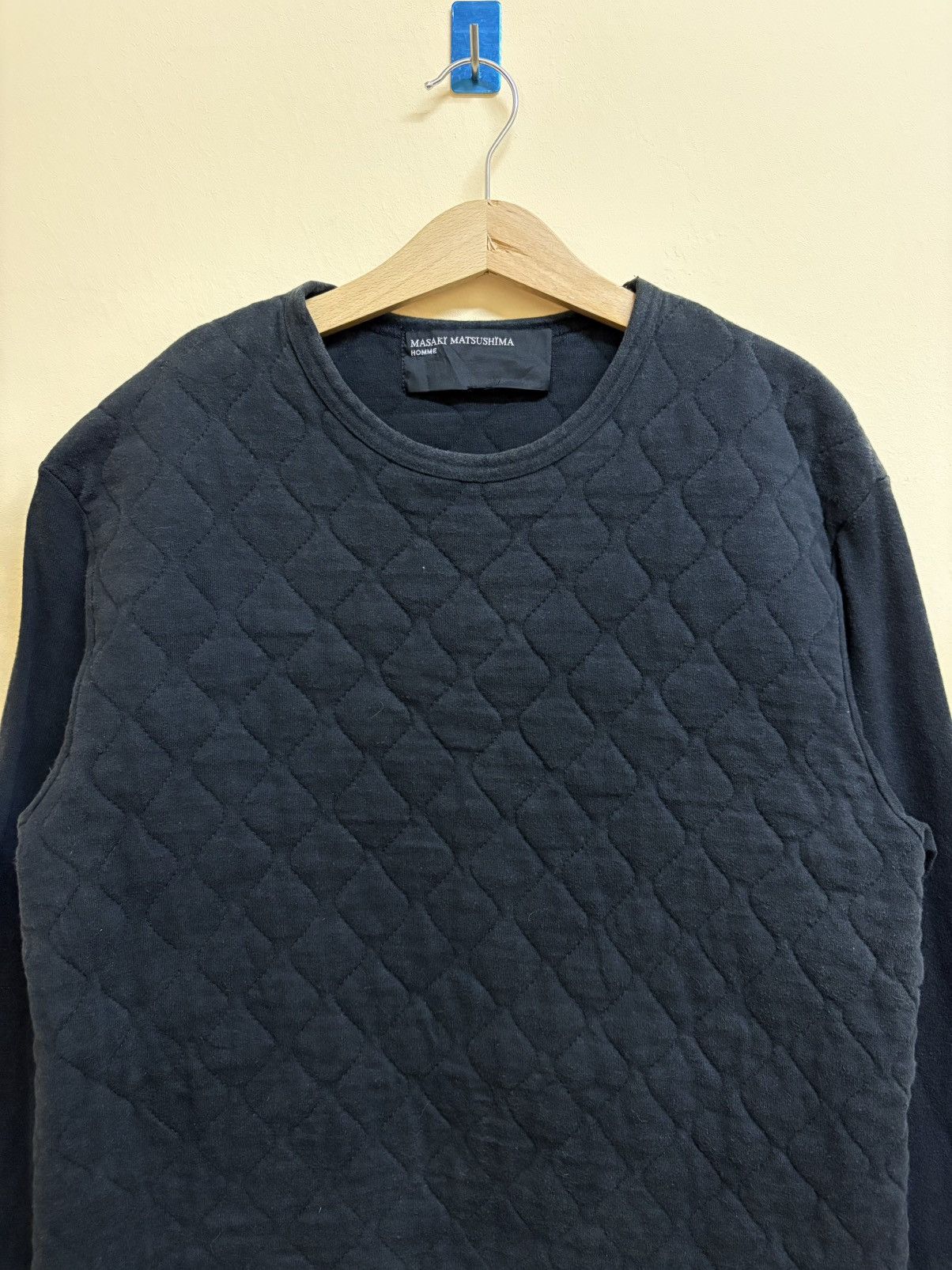 Designer × Japanese Brand × Masaki Matsushima Vintage Masaki Matsushima Homme Quilted Longsleeve Plain Tee Size US M / EU 48-50 / 2 - 2 Thumbnail